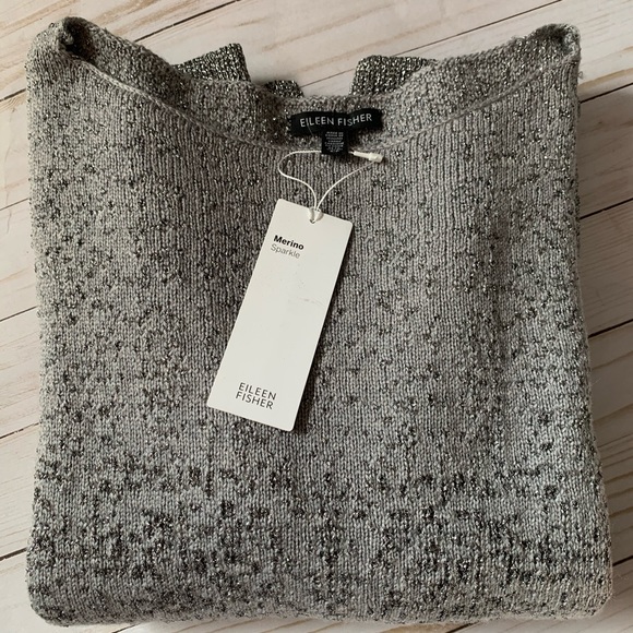NWT Eileen Fisher Sparkle Merino Sweater - Picture 5 of 8